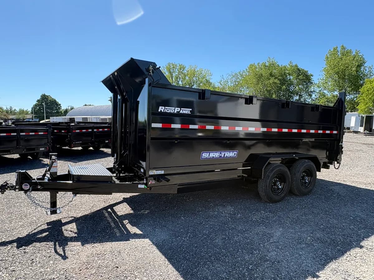 Sure-Trac 7x16 14K 4 ft. Sides Telescopic Dump Trailer - View 1